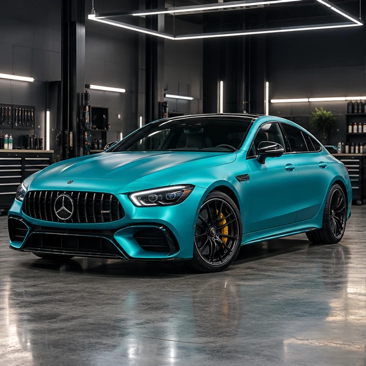 Illustratives Motiv: Mercedes-Benz in Satin-Türkis
